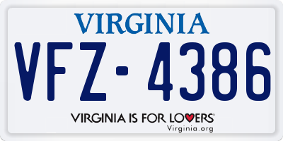 VA license plate VFZ4386