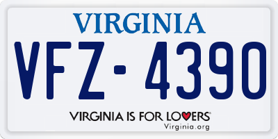 VA license plate VFZ4390