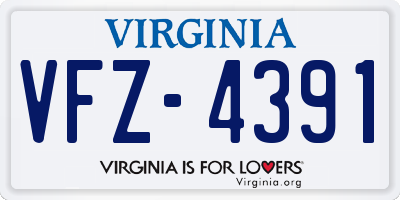VA license plate VFZ4391