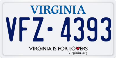 VA license plate VFZ4393