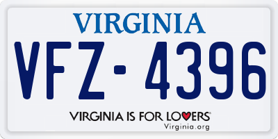 VA license plate VFZ4396