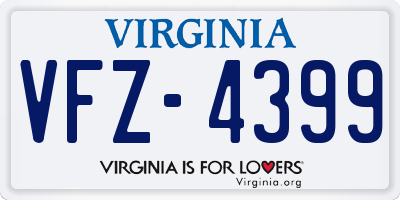 VA license plate VFZ4399