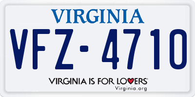 VA license plate VFZ4710