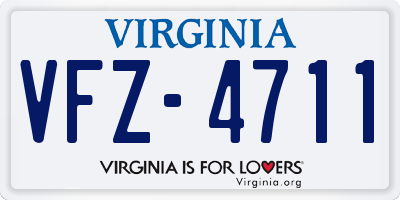 VA license plate VFZ4711