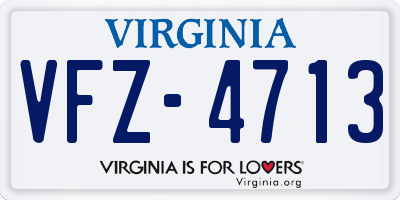 VA license plate VFZ4713