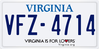 VA license plate VFZ4714