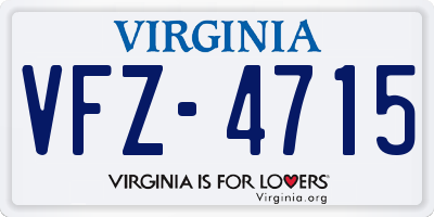 VA license plate VFZ4715