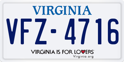 VA license plate VFZ4716