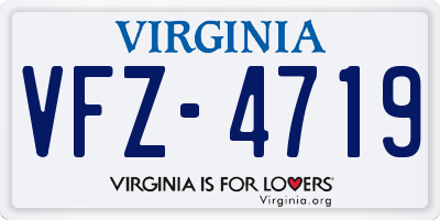 VA license plate VFZ4719