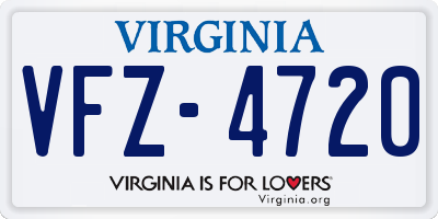 VA license plate VFZ4720