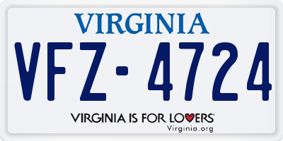 VA license plate VFZ4724