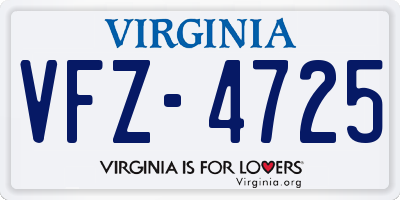 VA license plate VFZ4725