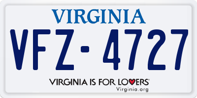 VA license plate VFZ4727