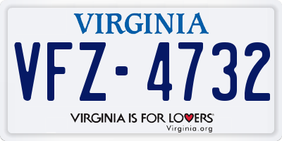 VA license plate VFZ4732