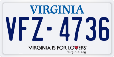 VA license plate VFZ4736