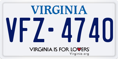 VA license plate VFZ4740