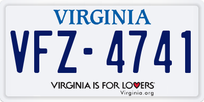 VA license plate VFZ4741
