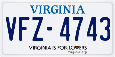 VA license plate VFZ4743