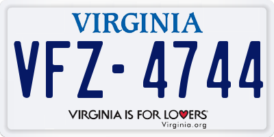 VA license plate VFZ4744