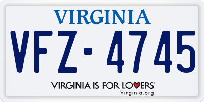 VA license plate VFZ4745