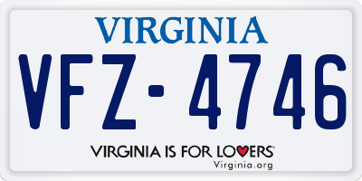 VA license plate VFZ4746
