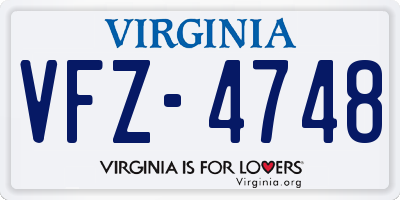 VA license plate VFZ4748
