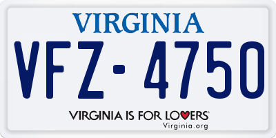 VA license plate VFZ4750