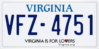 VA license plate VFZ4751