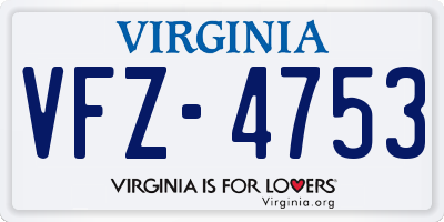 VA license plate VFZ4753