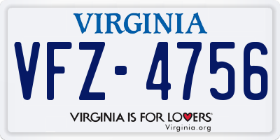 VA license plate VFZ4756