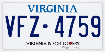 VA license plate VFZ4759
