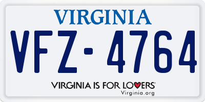 VA license plate VFZ4764