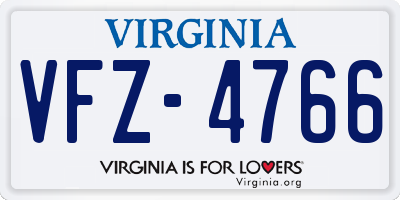 VA license plate VFZ4766