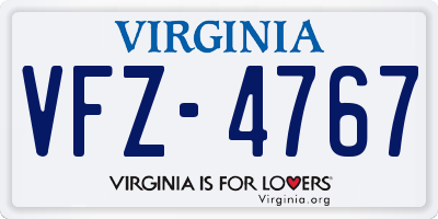 VA license plate VFZ4767