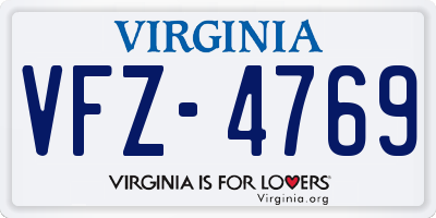 VA license plate VFZ4769