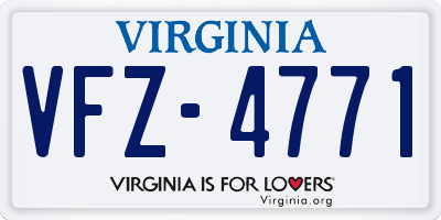 VA license plate VFZ4771