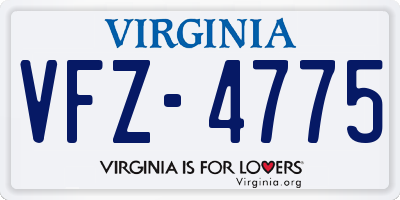 VA license plate VFZ4775