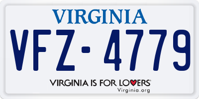 VA license plate VFZ4779