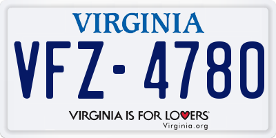 VA license plate VFZ4780
