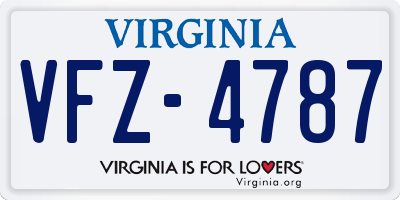 VA license plate VFZ4787