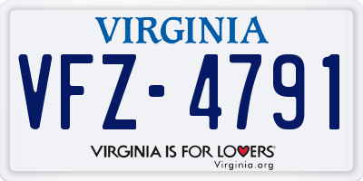 VA license plate VFZ4791