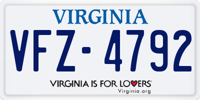 VA license plate VFZ4792