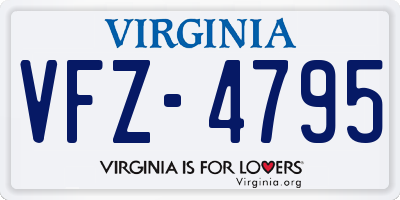 VA license plate VFZ4795