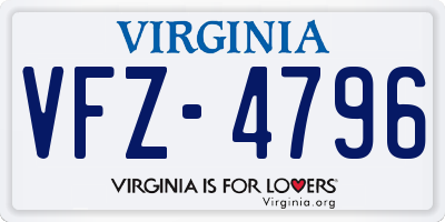 VA license plate VFZ4796