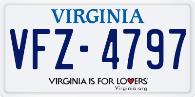 VA license plate VFZ4797