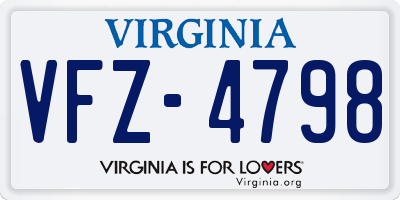 VA license plate VFZ4798
