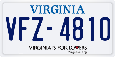 VA license plate VFZ4810