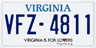 VA license plate VFZ4811