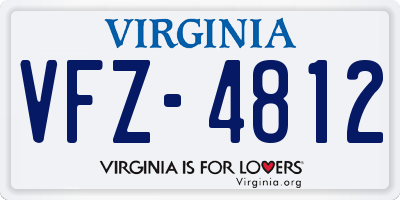 VA license plate VFZ4812