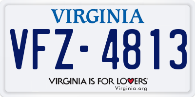 VA license plate VFZ4813
